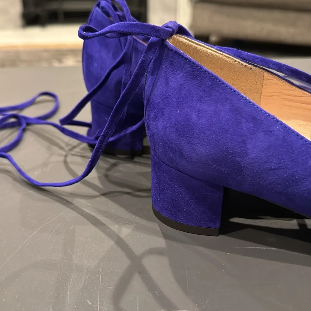 NWT J.Crew Brilliant Purple Lace Up Shoes - size 10 - Picture 2 of 6